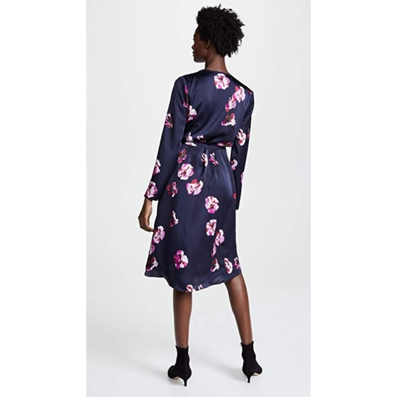 JOIE Floral Print Wrap Dress MILTONA In Midnight - Picture 11 of 17